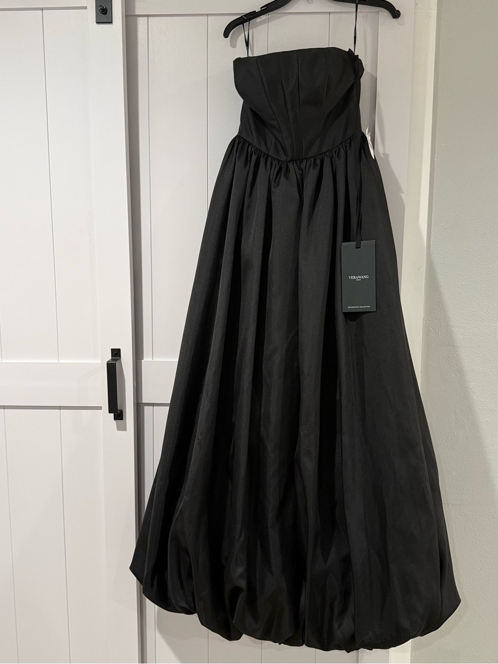 Vera Wang Black Strapless Ball Gown with Voluminous Skirt
